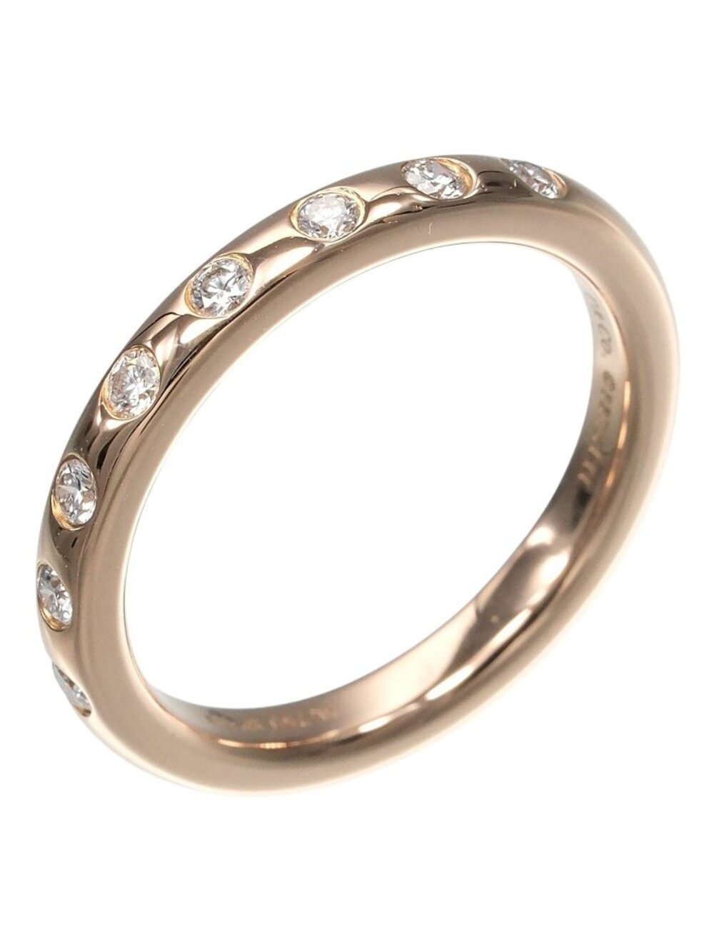 Tiffany & Co Stacking Band 18k Pink Gold Diamond Ring